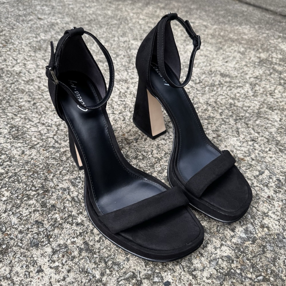 Circus by Sam Edelman Women's Size 9.5 Holmes Pump Black Suede Ankle Strap